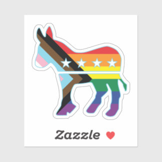 Donkey Progress-Pride Flagga Democratic Klistermärken
