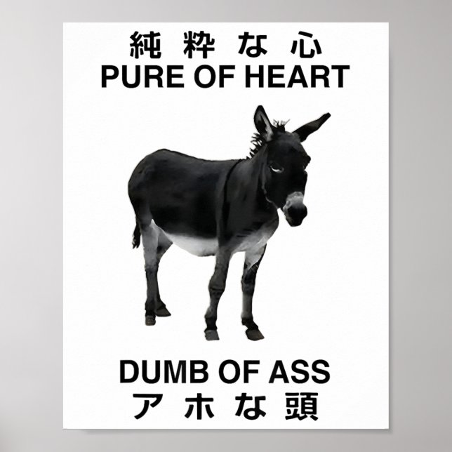 Donkey Pure of Heart Dumb of Japansk _1 Poster (Framsidan)