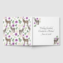Donkey Purple Floral Wedding Guest Book Gästböcker