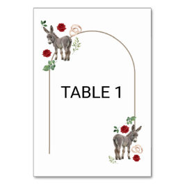 Donkey Red Floral Rustic Wedding  Bordsnummer