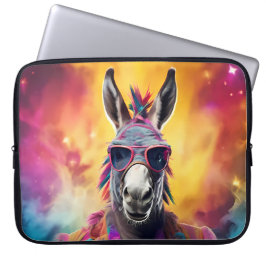 Donkey Rosa Glass, Rainbow Hair Laptop Fodral