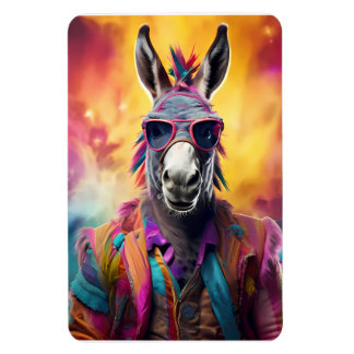 Donkey Rosa Glass, Rainbow Hair Magnet