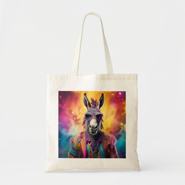 Donkey Rosa Glass, Rainbow Hair Tygkasse (Framsidan)