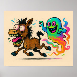 Donkey Running från en Ghost-Poster Poster