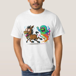 Donkey Running från ett Fånig Ghost T Shirt
