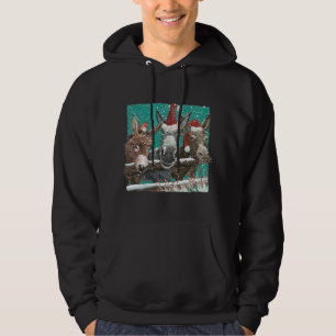 Donkey Santa Hat Donkey Älskare Cute Donkey Christ Hoodie