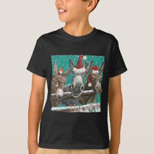Donkey Santa Hat Donkey Älskare Cute Donkey Christ T Shirt