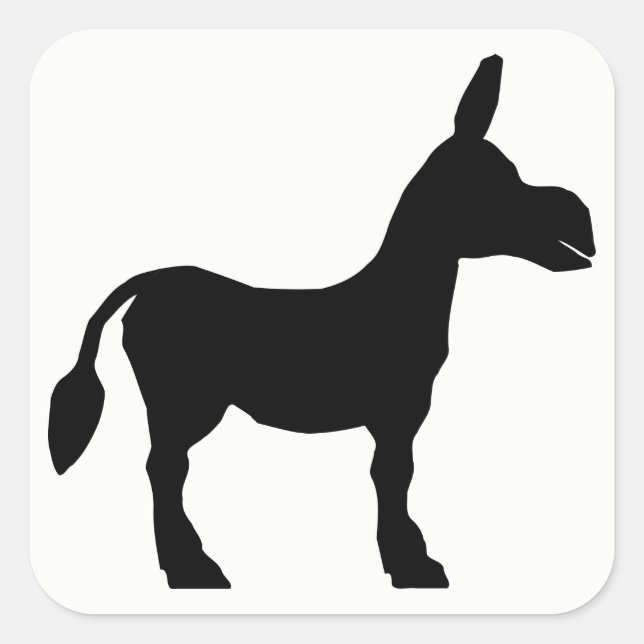 Donkey Silhouette Fyrkantigt Klistermärke (Framsida)