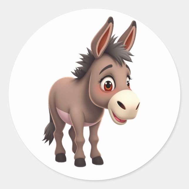 Donkey Stickers Runt Klistermärke (Framsida)