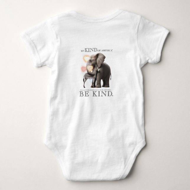 Donkey & the Elephant Hearts & Hugs BE KIND T Shirt (Baksida)