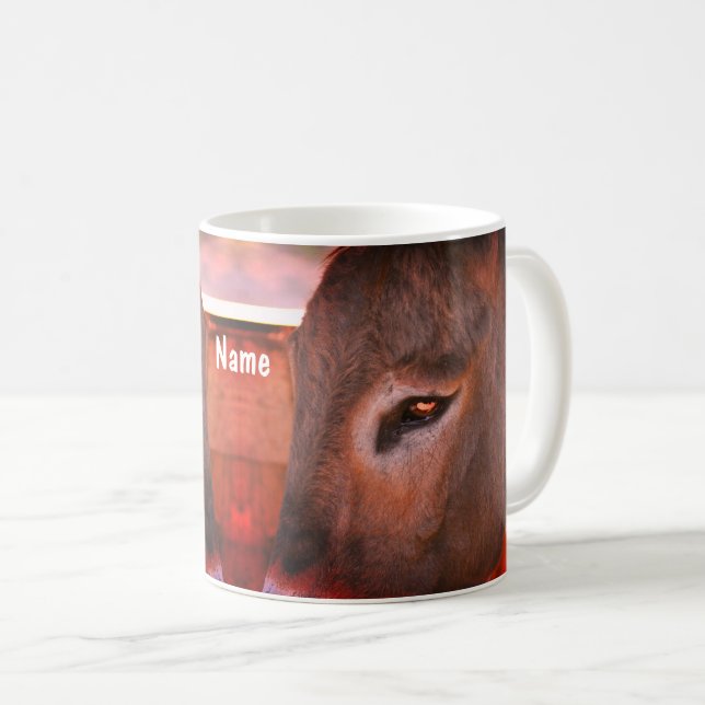 Donkey Thoughts Animal Personlig Kaffemugg (Framsida höger)