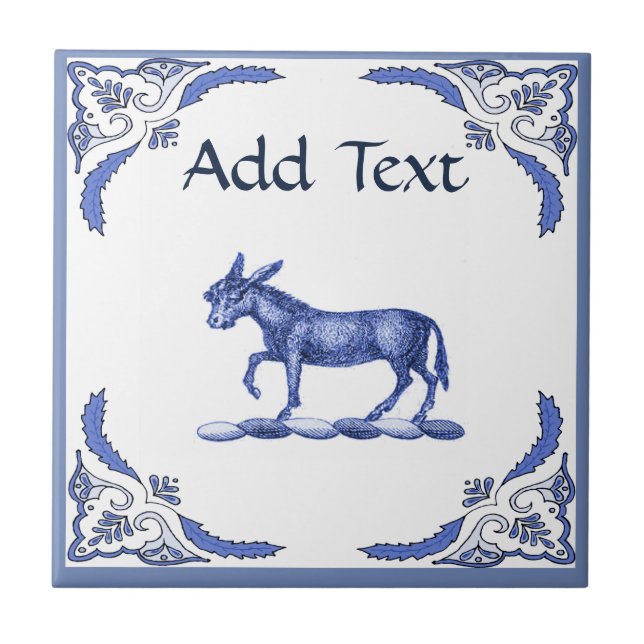 Donkey Tile, holländska titta, Personalize Kakelplatta (Framsidan)