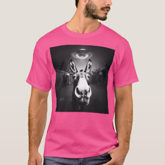 Donkey Ufo Selfie Realistic Alien Encounter Photo T Shirt