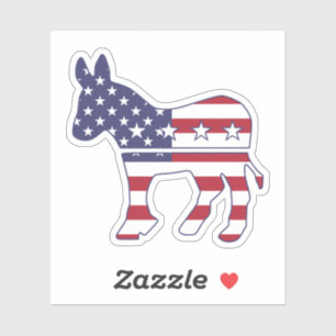 Donkey US Flagga Democratic Klistermärken