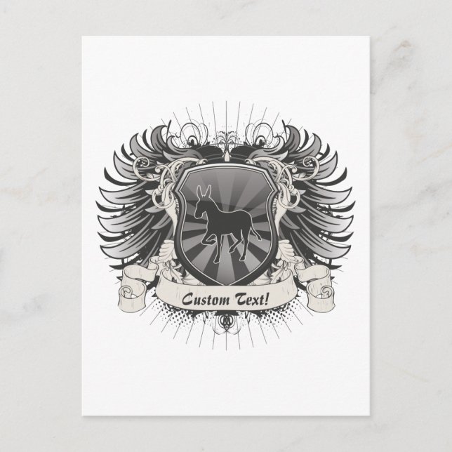 Donkey-Vapensköld Vykort (Framsida)