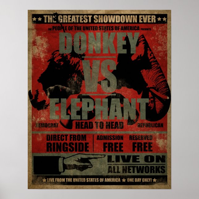 Donkey vs. Elephant Poster (Framsidan)