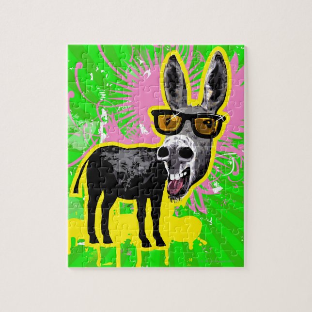 Donkey Wearing Sunglasses Pussel (Vertikal)