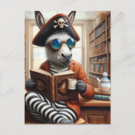 Donkey with a coffee vykort