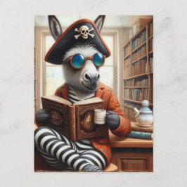 Donkey with a coffee vykort