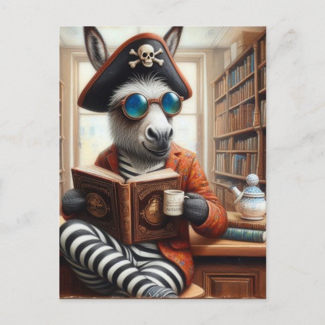 Donkey with a coffee vykort (Framsida)