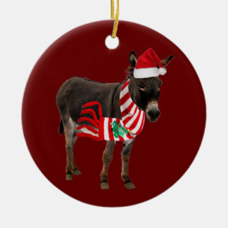 Donkey with Hat Scaft jul Julgransprydnad Keramik