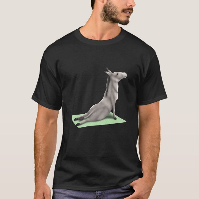 Donkey Yoga Pose Meditation Zen Workout träning F T Shirt (Framsida)