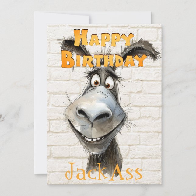 Donkey's Funny Birthday Julkort (Framsida)