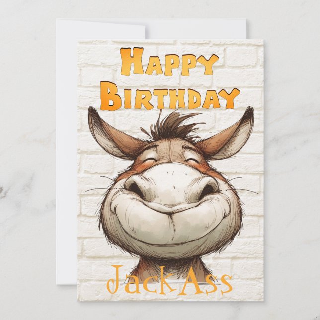 Donkey's Funny Birthday Julkort (Framsida)