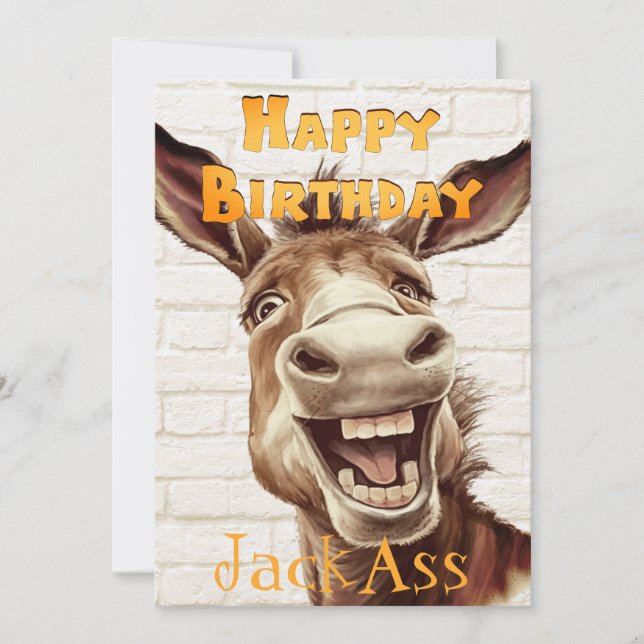 Donkey's Funny Birthday Julkort (Framsida)
