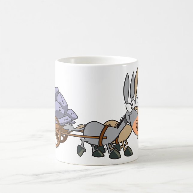 Donkies Pulling A Cart Kaffemugg (Skapare uppladdad)