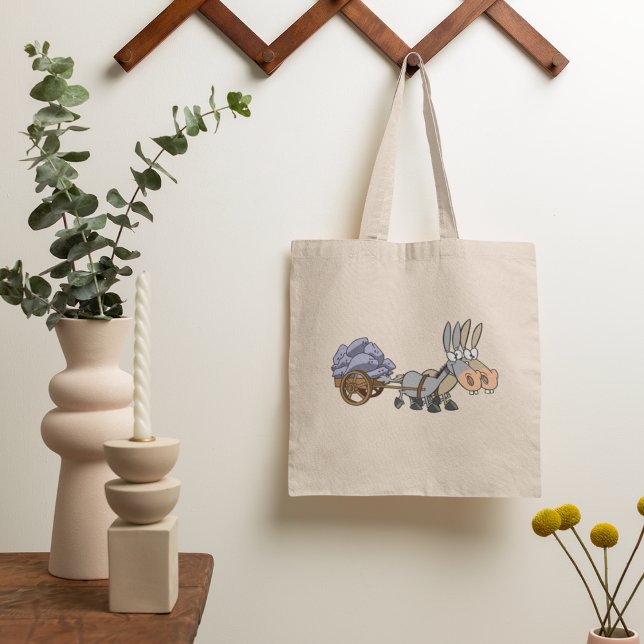 Donkies Pulling a Cart Tote Bag Tygkasse (Skapare uppladdad)