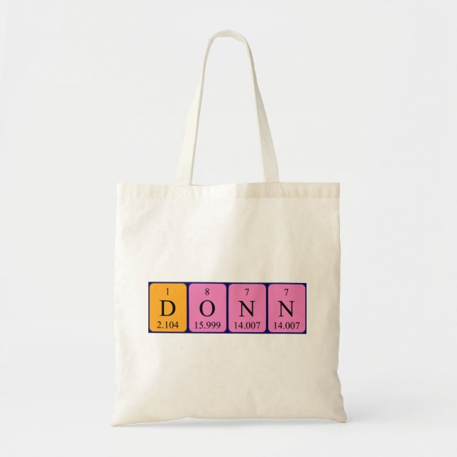 Donn periodisk bord namn tote bag tygkasse (Framsidan)