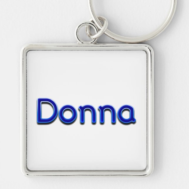DONNA, Donna Fyrkantig Silverfärgad Nyckelring (Framsidan)