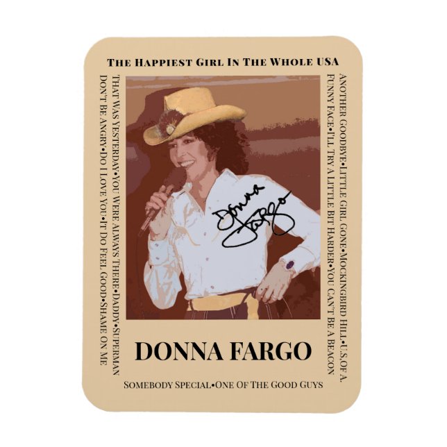 DONNA FARGO Flexible Photo Magnet, 3"x4" Magnet (Vertikal)