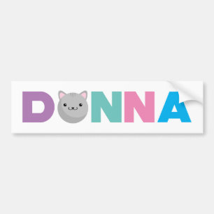 Donna Grått eller Ginger Cat Bumper Sticker Bildekal