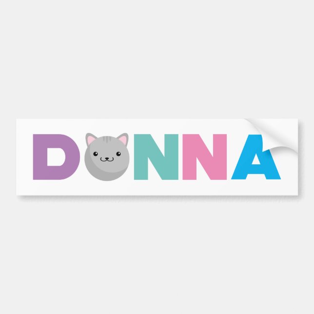 Donna Grått eller Ginger Cat Bumper Sticker Bildekal (Framsidan)