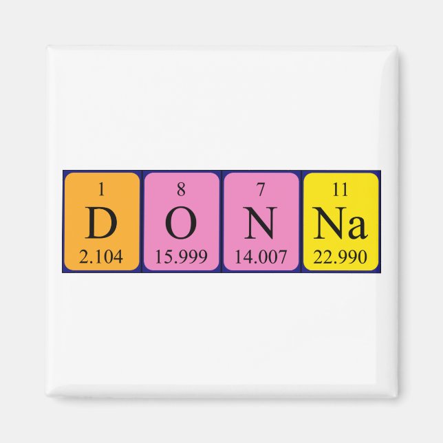 Donna Periodisk bord namn magnet (Framsidan)