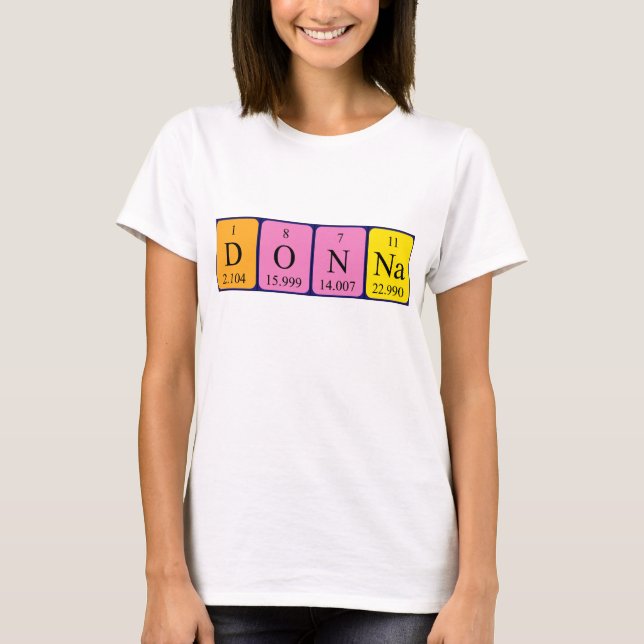 Donna Periodiska skjortan bord namn T-shirt (Framsida)