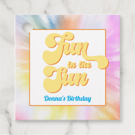 DONNA Retro Font Tie Dye Bassäng Party Birthday Gåvor Etiketter
