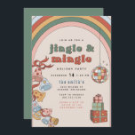 DONNA Retro Rainbow Jingle Mingle jul Party Inbjudningar<br><div class="desc">Den här jingle- och marmelbjudan till julfest innehåller rainbows,  jingle klockor,  disco boll och helgdag parade med en kombination av 70:s tema och Groovy färg. Denna inbjudan till helgdag är perfekt för den unika värddatorn där ute,  som föredrar något lite utanför det vanliga.</div>