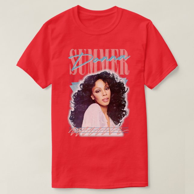 Donna Summer Retro Stil Fläkt Art Design T Shirt (Design framsida)