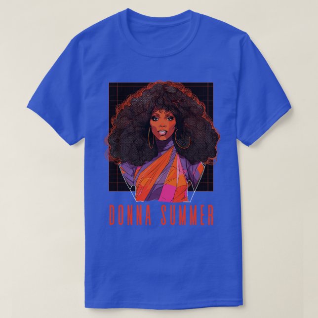 Donna Summer Retro Stil Fläkt Design T Shirt (Design framsida)