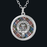Donnachaidh (Robertson) Dress Hunting tartan Vapen Silverpläterat Halsband<br><div class="desc">Donnachaidh (Robertson) Dress Hunting tartan,  med Vapensköld</div>