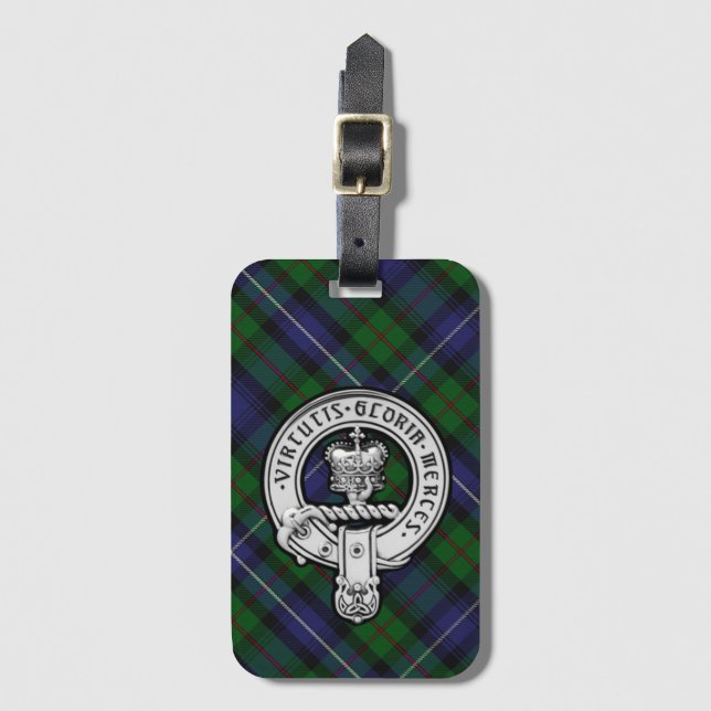 Donnachaidh (Robertson) Hunting tartan, Vapensköld Bagagebricka (Framsida vertikal)