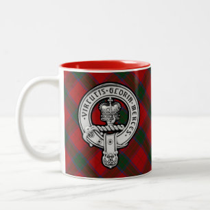 Donnachaidh (Robertson) Red tartan Vapensköld Två-Tonad Mugg