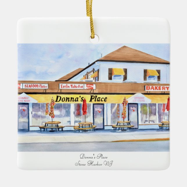 Donna's Ställe Ceramic jul Ornament (Framsida)