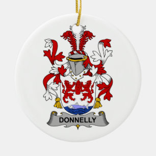 Donnelly familjvapensköld julgransprydnad keramik