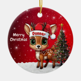 Donner Baby Deer, Fawn, Doe, Reindeer🦌 🎄 Julgransprydnad Keramik