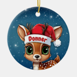 Donner Baby Deer, Fawn, Doe, Reindeer🦌🎄 Julgransprydnad Keramik