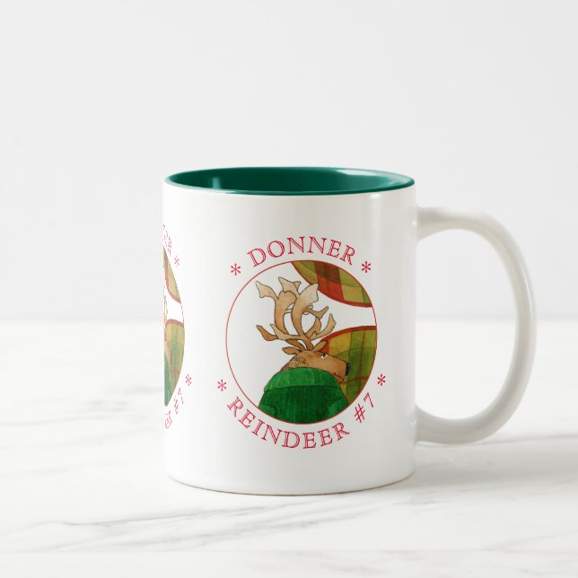 DONNER REINDEER Hunter Grönt 2 Tone Mugg (Höger)